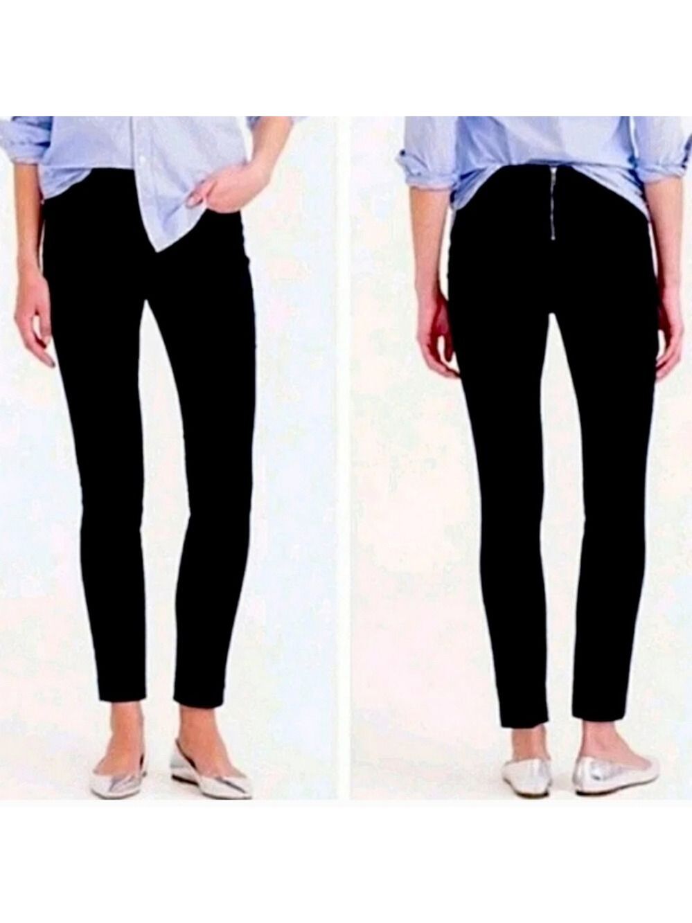 J. Crew NWT Women's Dannie Black pants with Rear Zipper, Size 2